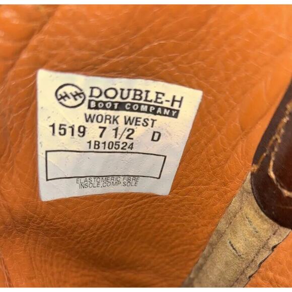 Double H Men’s Work West 1519 Western Boots Size 7.5 D Brown main image 4